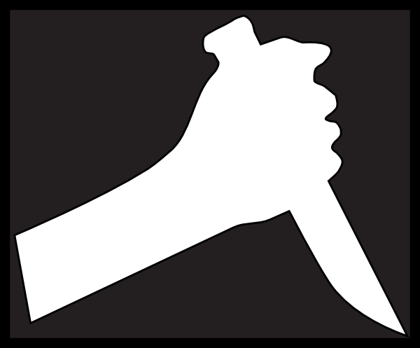 Knife Clipart Black And White White Knife Hand On Grey Black Hi Png