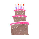 Retro Cartoon Birthday Cake Cartoon Vector Illustration Of Education