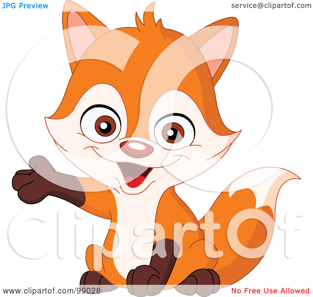Royalty Free  Rf  Clipart Illustration Of A Cute Little Fox Presenting
