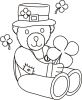 St Patricks Day Bear  Black And White  For Address Labels Or Rubber