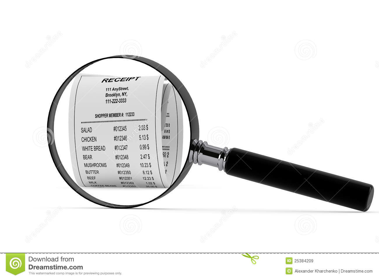 Store Receipt Clipart Magnifying Glass   Receipt On