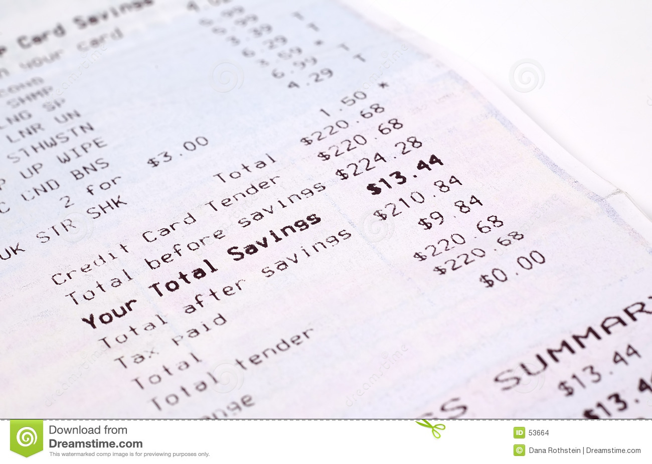 Store Receipt Stock Images   Image  53664