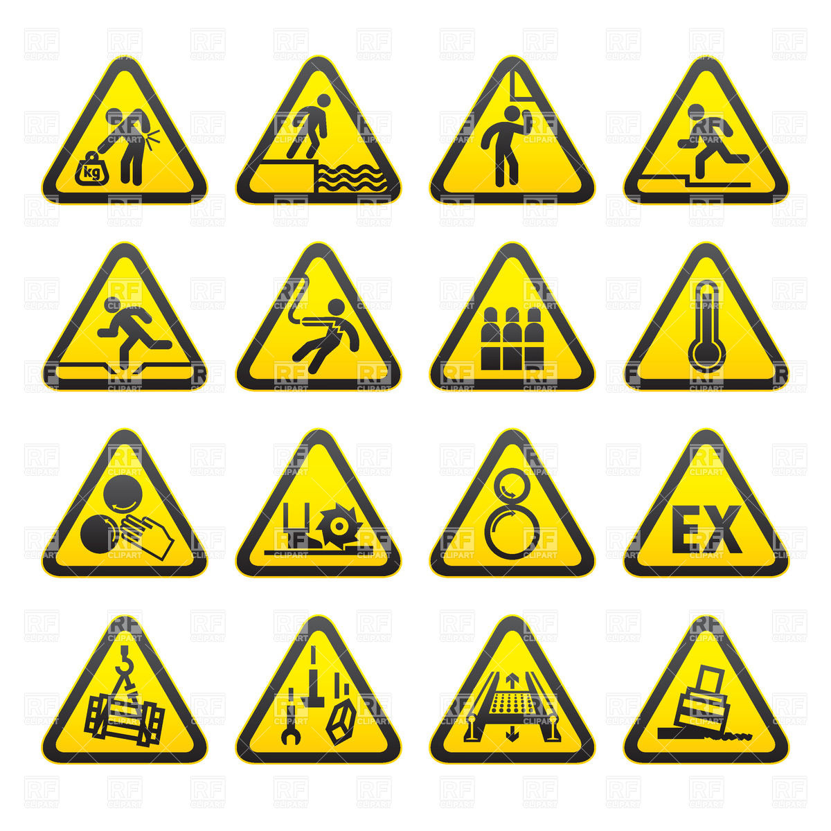 Triangular Warning Signs   Hazard Actions And Accidental Operations