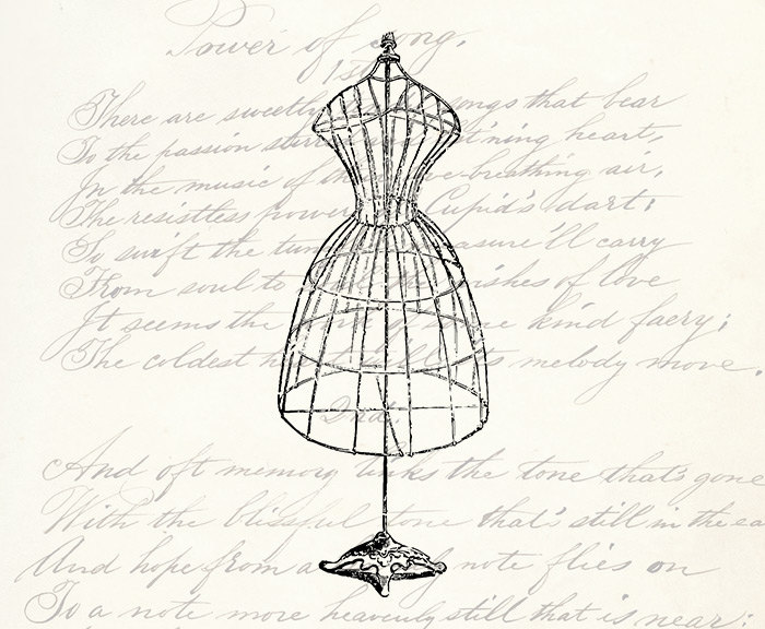 Vintage Dress Form Digital Download Clipart By Diyvintageart