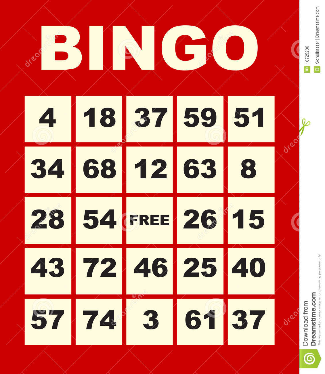 Bingo Card Royalty Free Stock Image   Image  16725236
