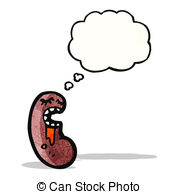 Cartoon Kidney With Thought Bubble Stock Illustration