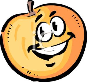 Cartoon Peach Smiling Clip Art Image