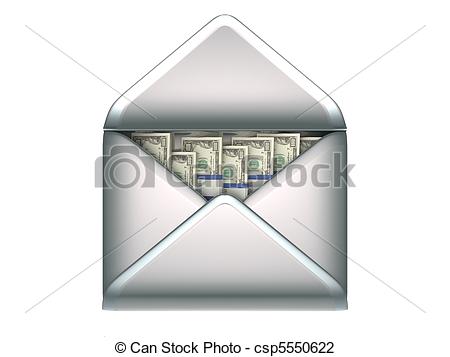 Clip Art Of Remittance And Money Transfer   Us Dollars In Opened    