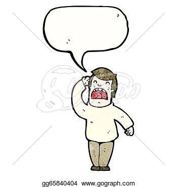 Clipart   Cartoon Hard Of Hearing Man  Stock Illustration Gg65840404