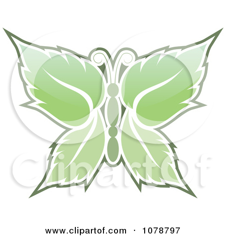 Clipart Mint Leaf Butterfly   Royalty Free Vector Illustration By Any