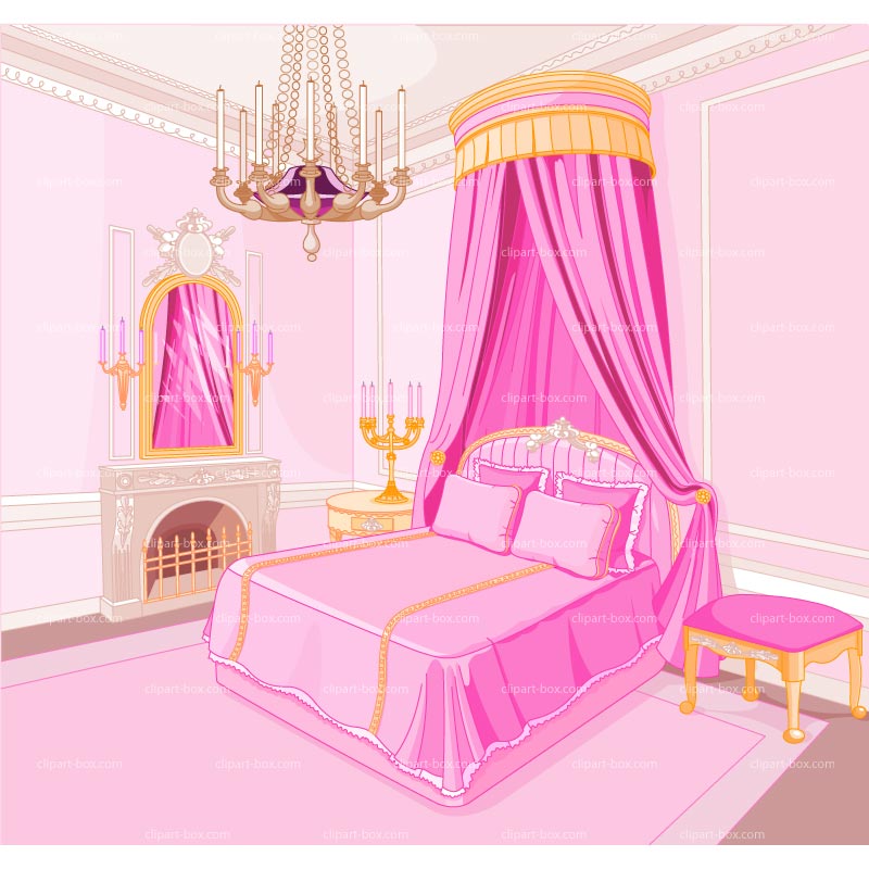 Clipart Princess Bedroom   Royalty Free Vector Design