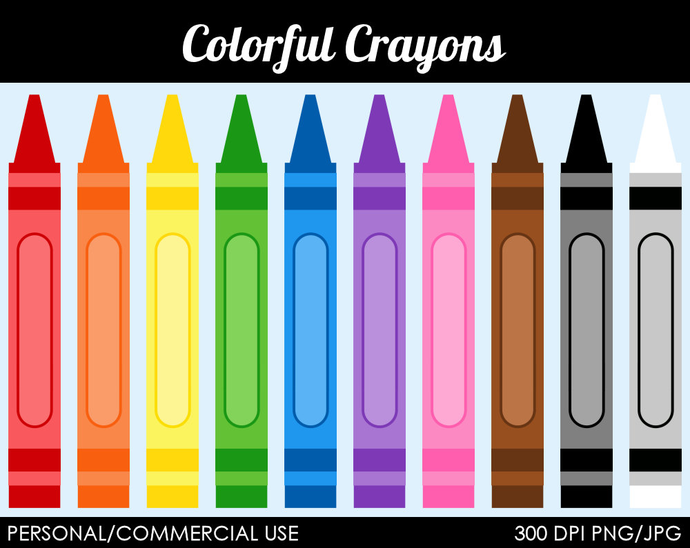 Colorful Crayons Clipart Digital Clip Art By Mareetruelove