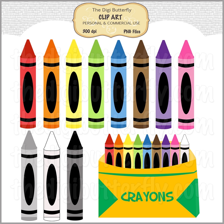 Crayons Clip Art Set