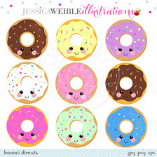 Donuts Cute Digital Clipart Donut Clipart Donut Graphics Cute