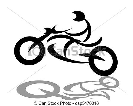 Extrem Radfahrer Auf Motorrad Silhouette Abbildung Aus Wei Es    