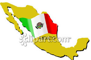 Mexico With Mexican Flag Royalty Free Picture Clipart