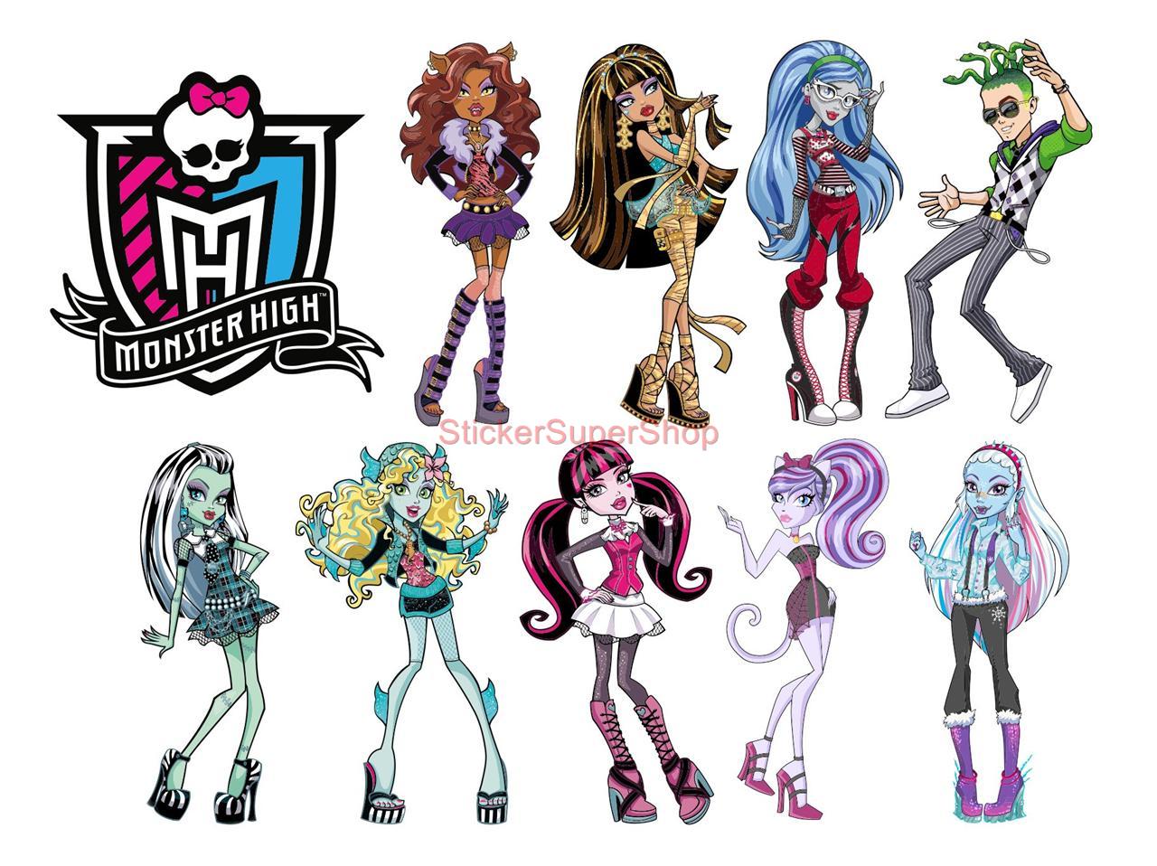 Monster High 9 Characters Logo Decal Removable Wall Sticker Home Decor