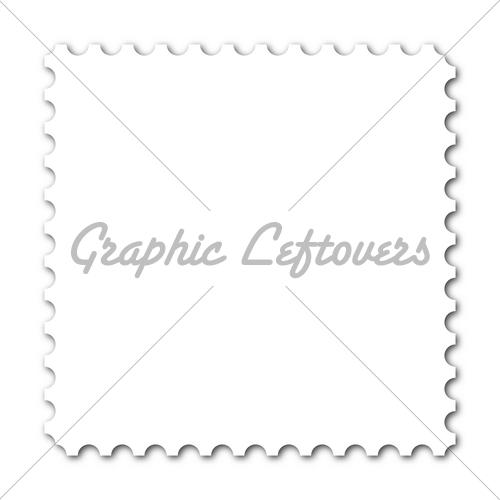 Square Stamp With Copy Space On White Background