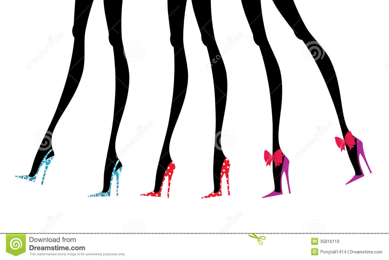 Stiletto Silhouette Vector Colorful Stiletto Heels