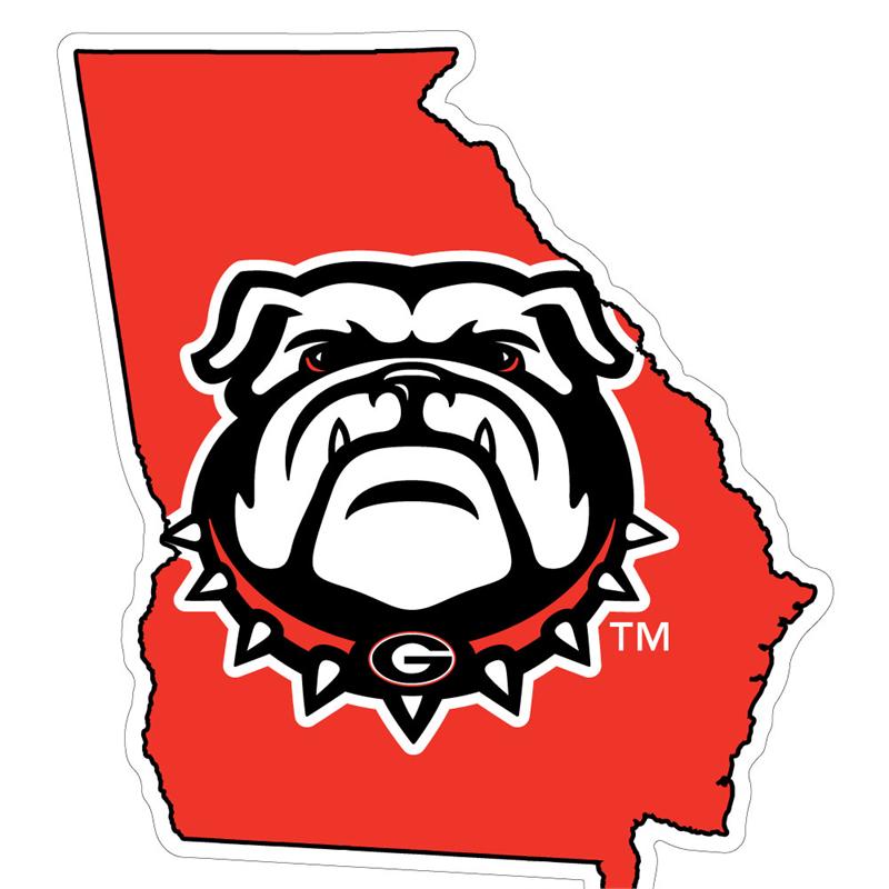 Uga Georgia Bulldogs State With Logo Decal   New Bulldog