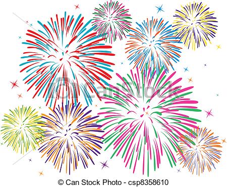 Vector   Vector Colorful Fireworks   Stock Illustration Royalty Free