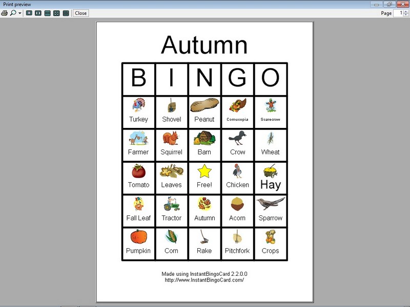 View Document   Autumn Bingo Cards  Clip Art Edition