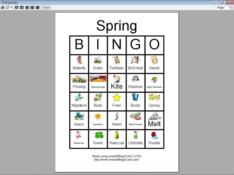 View Document   Spring Bingo Cards  Clip Art Edition
