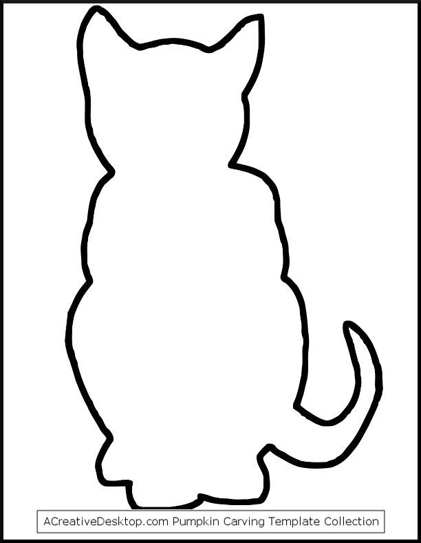 Cat Cat Templates Black Cat Outline Stencil Png Photo Zentangle