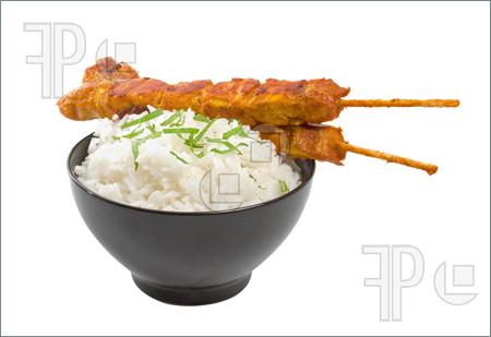 Chicken And Rice Clipart Picture Of Chicken Satay Skewers