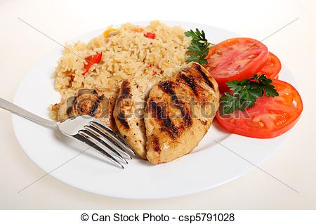 Chicken And Rice Clipart Stock Photo   Cajun Chicken