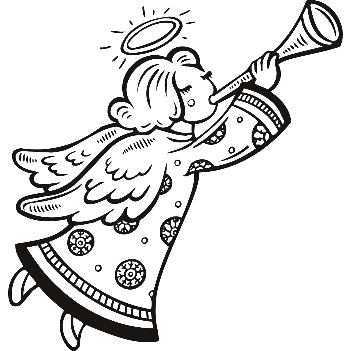 Christmas Angels Clipart Black And White Clipart   Christmas Angel