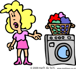 Clipart Woman Next To Washing Machine