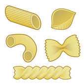 Pasta Types Food Vector   Royalty Free Clip Art