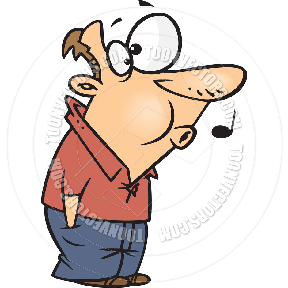 Person Whistling Cartoon Man Whistling By Ron Leishman Toon Vectors