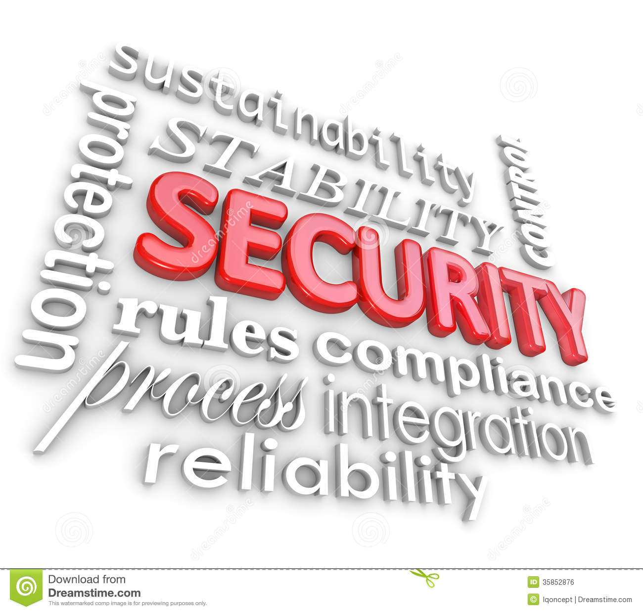 Security Words Protection Network Information Technology Royalty Free