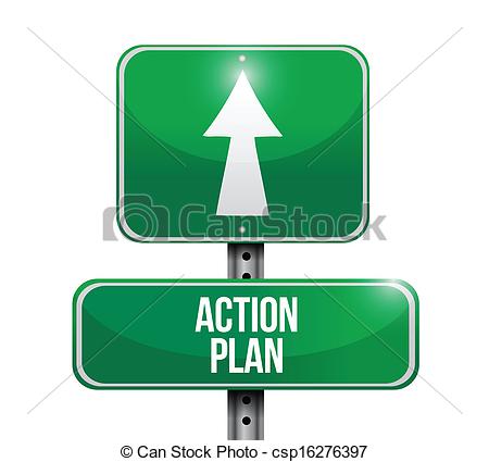 Action Plan Road Sign Illustration Design   Csp16276397