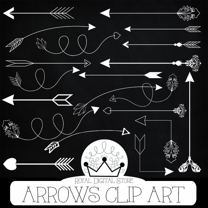 Arrows Clipart Hand Drawn Arrows Digital Arrow Chalk Arrow Clipart