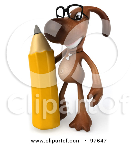 Brown Pooch Facing Left Wearing Glasses And Using A Giant    By Julos
