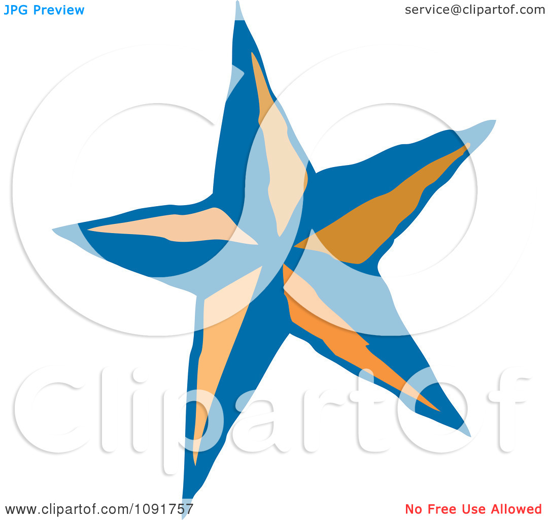 Clipart Blue And Orange Star   Royalty Free Vector Illustration By