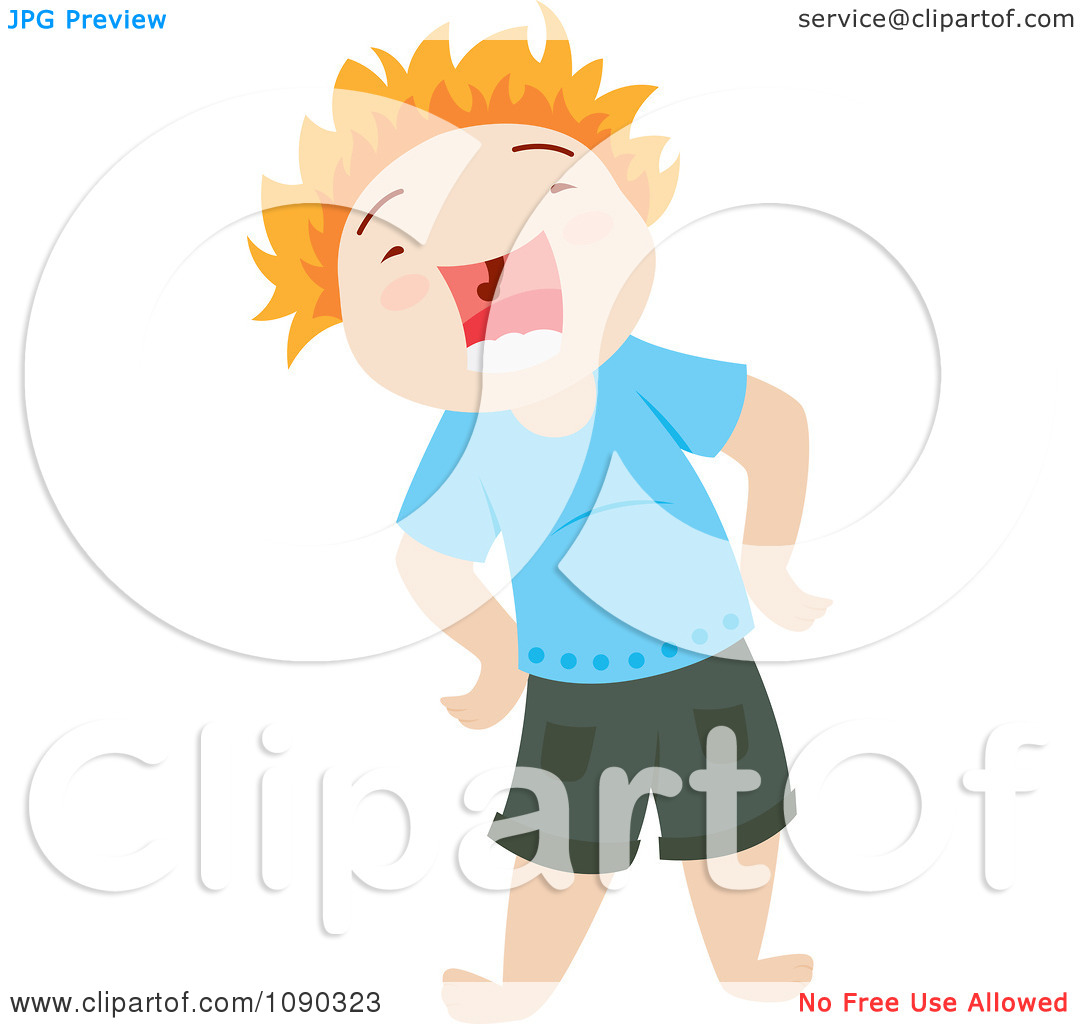 Clipart Boy Laughing Or Yelling   Royalty Free Vector Illustration By