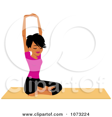 Clipart Fit Black Woman Doing Yoga Triangle Pose   Royalty Free Vector    