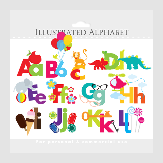 Clipart   Illustrated Alphabet Teaching Clip Art For Teachers