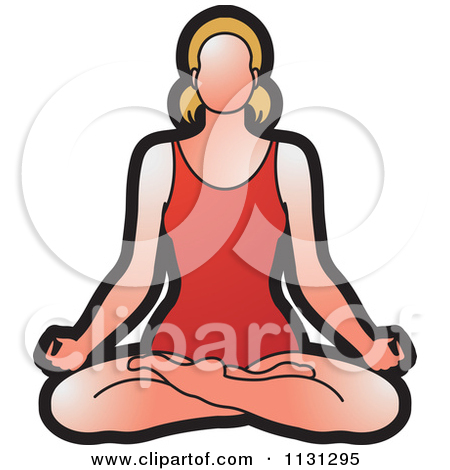Clipart Of A Yoga Woman Meditating   Royalty Free Vector Illustration