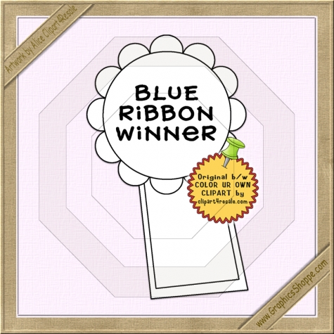 Country Fair 8 Blue Ribbon Single Line Art By Clipart4resale    0 25    
