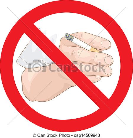 Eps Vector Of Stop Smoking Sign Hand With A Cigarette Vector    