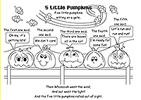 Five Little Pumpkins   Rhyme To Print And Color  Flash File