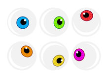 Halloween Eyeball Vector Symbol Set  Colorful Cartoon Clipart Pupil