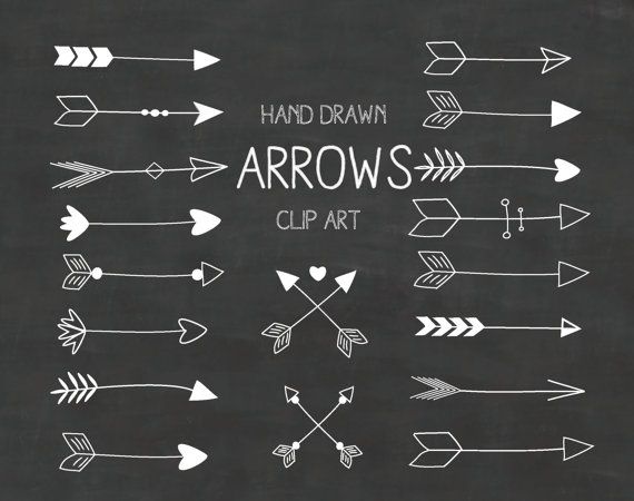 Hand Drawn Arrows Clipart A Set Of 18  Use By Thelittleclouddd  3 99