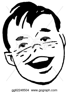 Illustrations   Portrait Of Boy Laughing  Stock Clipart Gg62248504