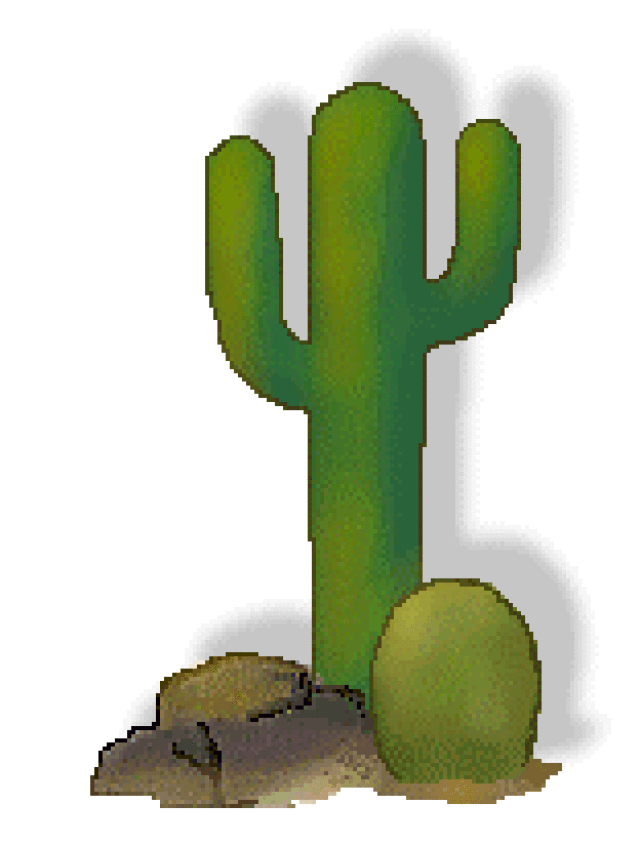 Locate Western Clip Art Of A Saguaro And A Barrel Cactus